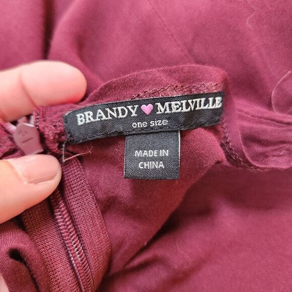 Brandy Melville Maroon Tank Dress Lightweight Sheer Mini Dress Swim Cover S - Picture 4 of 6